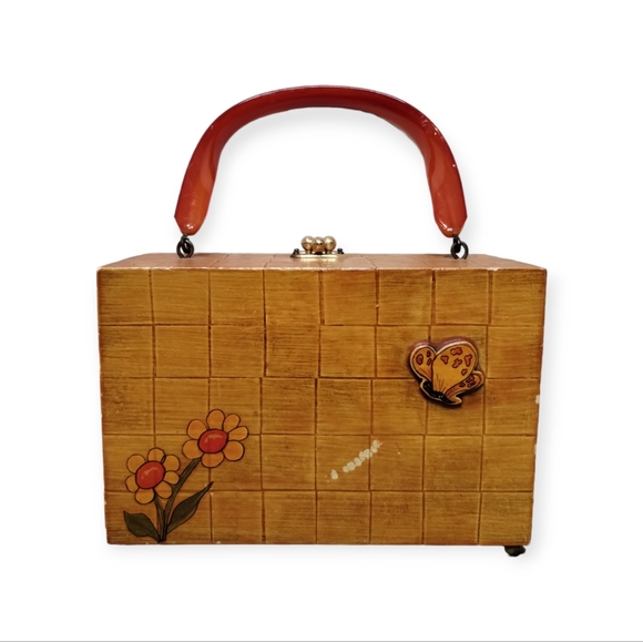 1970s Wooden Box Purse Vintage - Picture 2 of 6